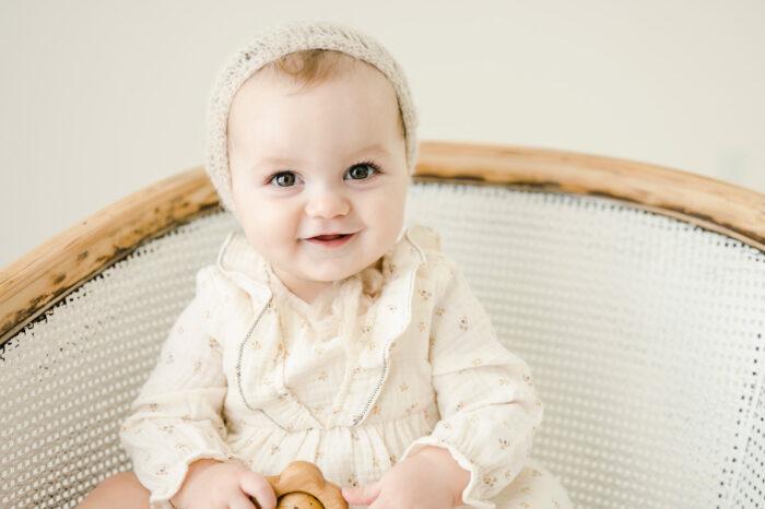 smiling 9 month baby girl