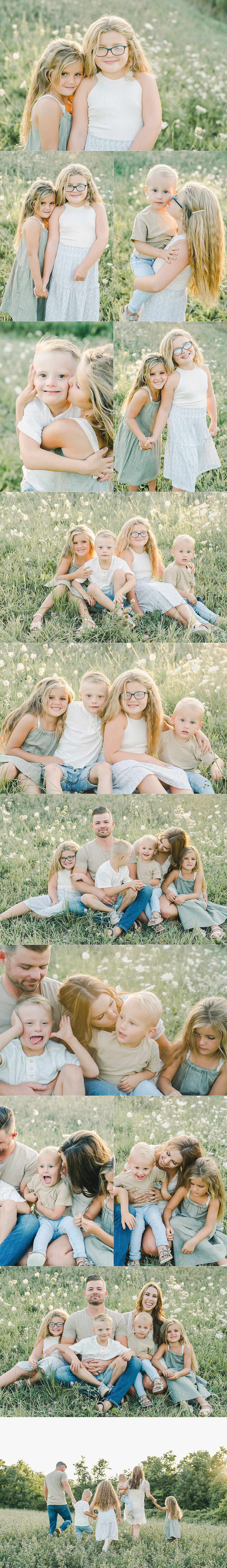 outdoor family session in flowering field in Niagara